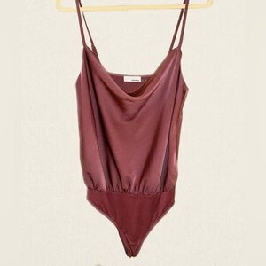 Heatherly Pink Cowl Neck Bodysuit